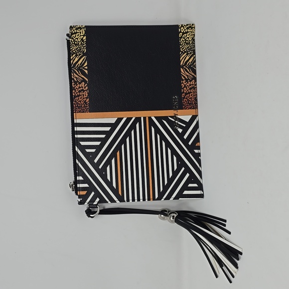 Sassy Jones Handbags - Sassy Jones Multicolor Faux Leather Stripe Clutch